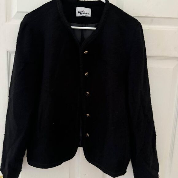 Y2K Women's 90’ Vintage Katie Brooke Blazer Black - size 12 - Picture 1 of 4